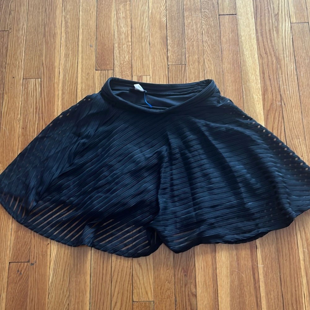 Silhouette NYC Sheer Striped A Line Skirt